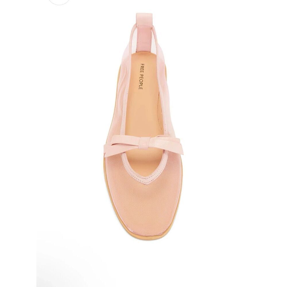 New Free People Mesh Mania Bow Flat in Cloud Pink Size US 10